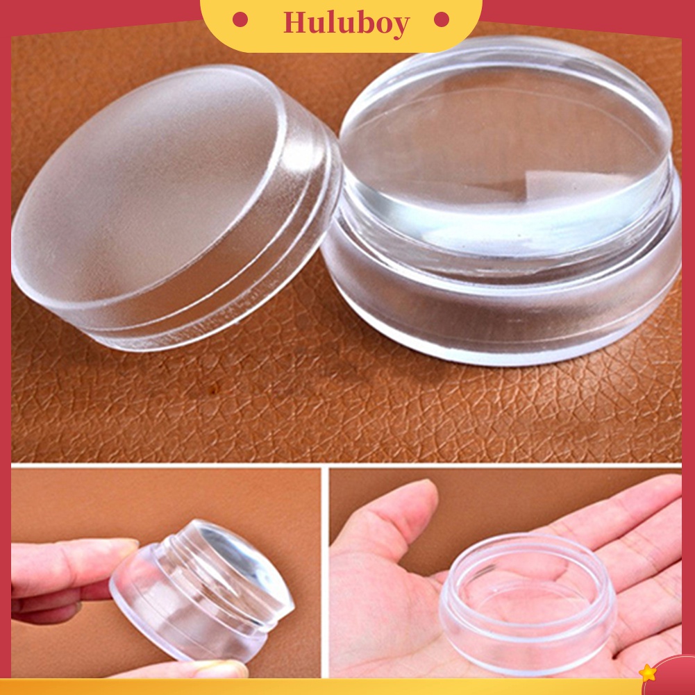 Huluboy Huluboy♡ Stempel Silikon Bening + Scraper Untuk Transfer Manicure DIY