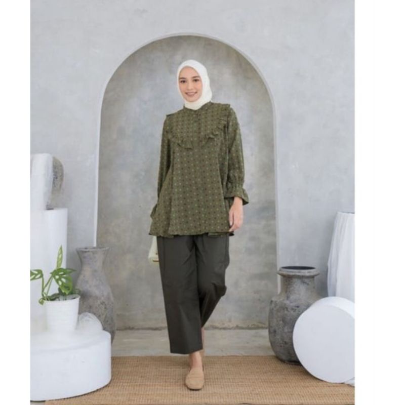 MICHEL TUNIC URAGIRI//ATASAN WANITA KEKINIAN CRINCLE URAGIRI