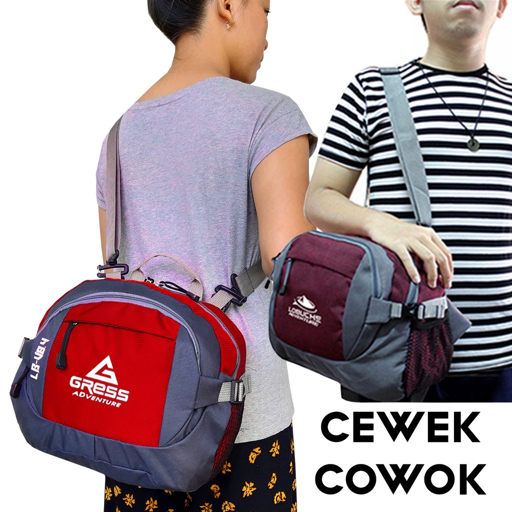 ADVENTURE GRESS Tas Selempang Pria Distro 2 in 1 Tas Soren Cowo Slempang Cowok Slingbag Laki laki Multifungsi