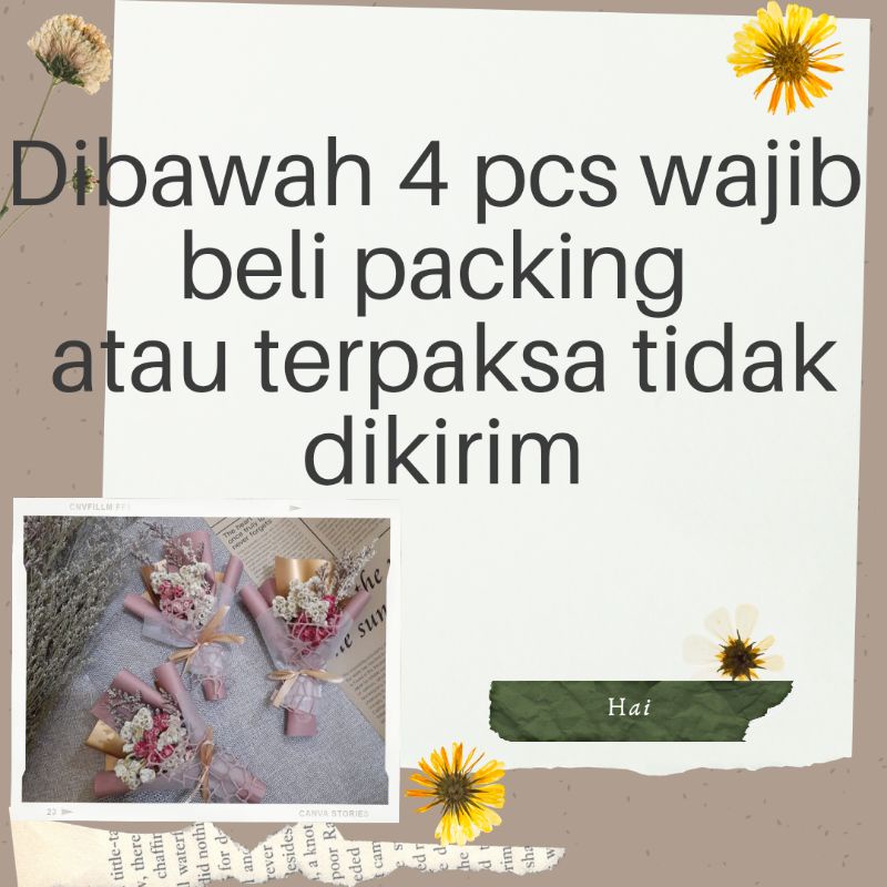 Kardus packing mini bouqet dan bublewrap-1