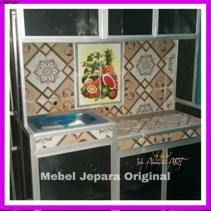 Wastafel & Lemari Rak Piring & Meja Kompor Bahan Alumunium