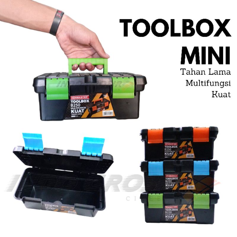 KENMASTER Toolbox Mini B250 Tool Box Multifungsi Tempat Penyimpanan Perkakas Biru Hijau Orange