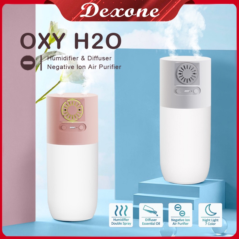 Oxy H2O 4in1: (Air Humidifier, UV Purifier, Diffuser, & Night Light ) Original-putih-Garansi 7 hari