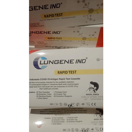 Swab anti gen LUNGENE swab hidung mandiri LUNGENE merah murah box isi 25pcs