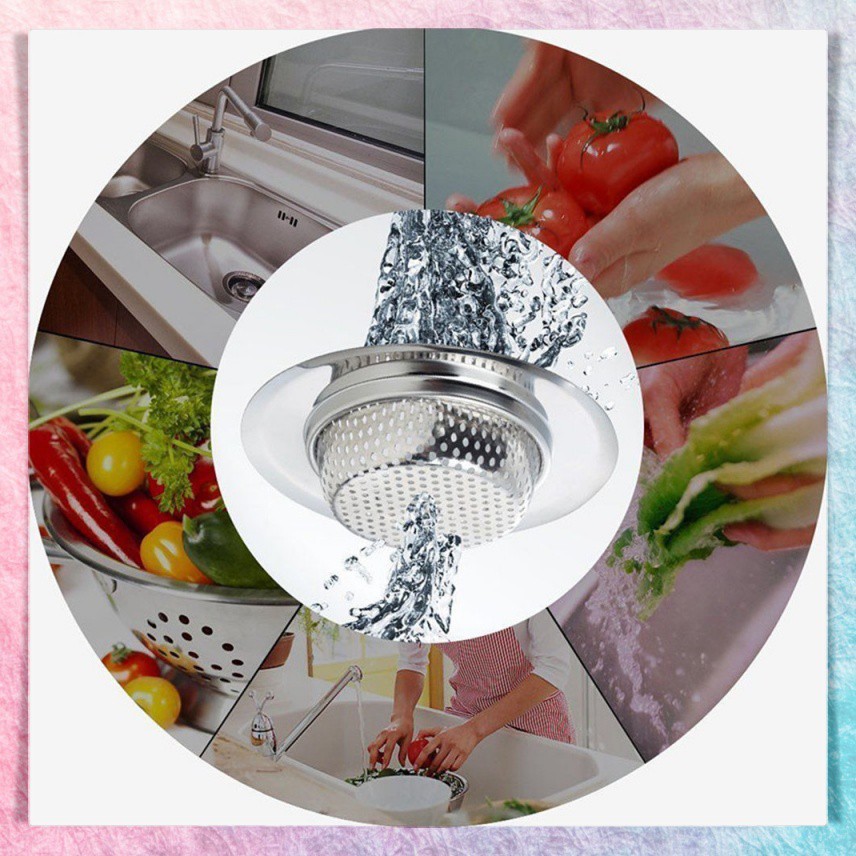 Saringan Penutup Lubang Wastafel Dapur Afur Bak Cuci Piring Stainless Steel Sink Strainer Penyaring Filter Air