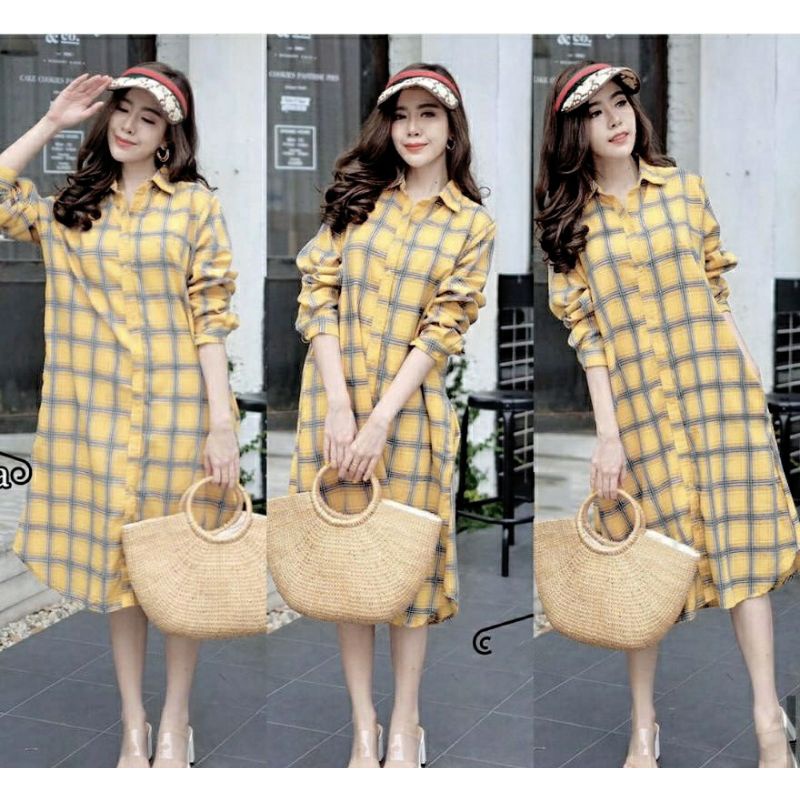 Tunik Twill Kotak/Tunik model terbaru/Tunik /dress