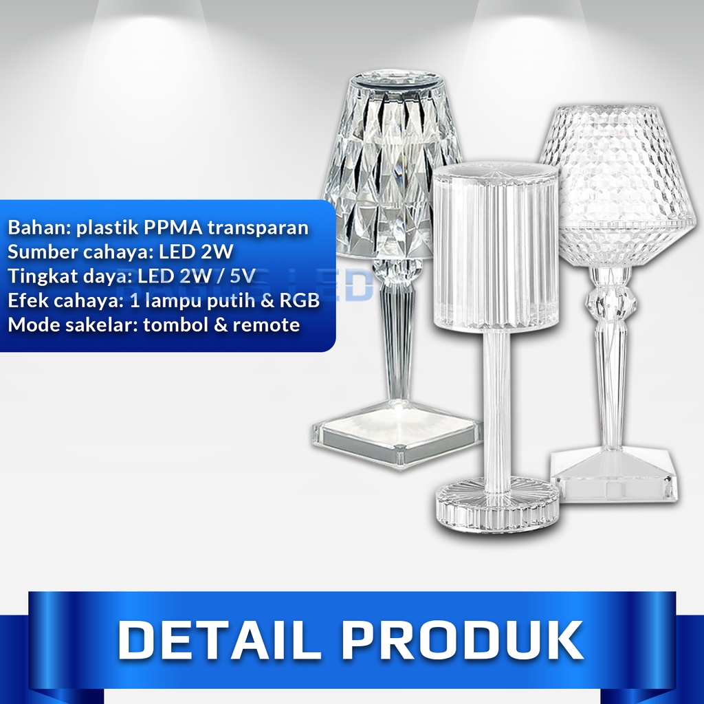 [COD] Lampu Meja Hias LED Crystal Modern Design Perlengkapan Dekorasi Rumah