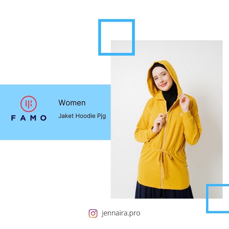 Jacket Famo by 3second Women Syari Panjang Jaket Wanita Sweater Hoodie
