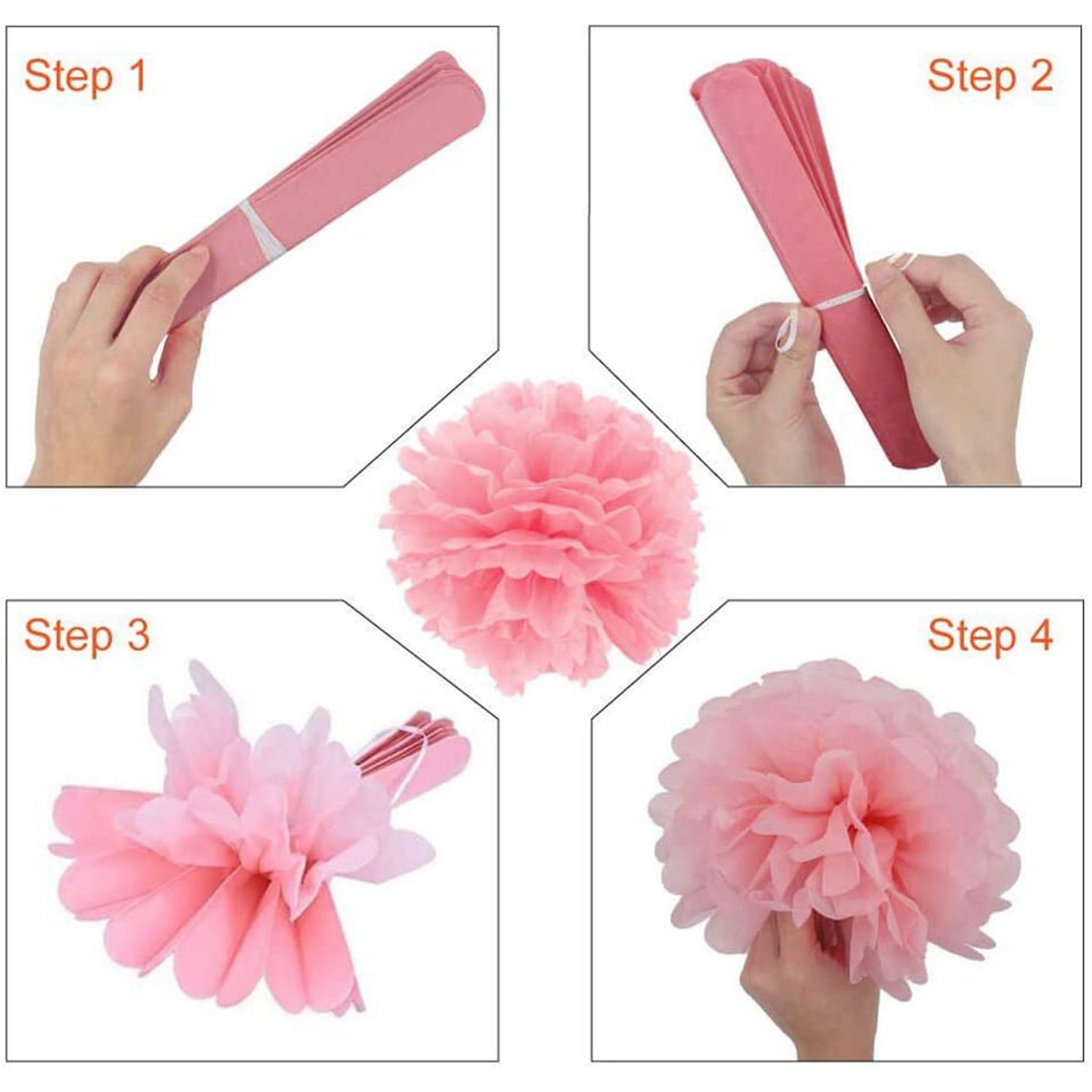 9pcs Set Pom Pom Bunga Kertas Tisu Campur Warna Pink Untuk Dekorasi Pesta M6id Shopee Indonesia