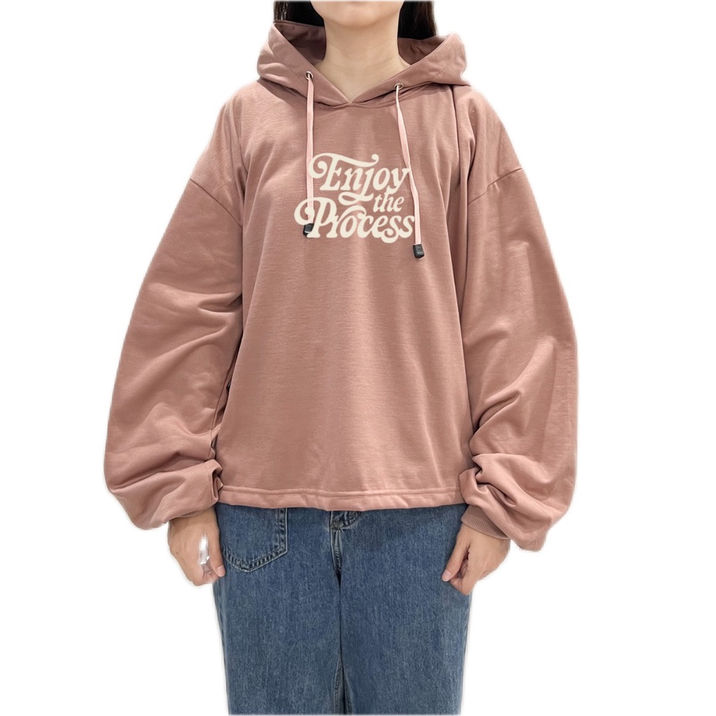 ENJOY THE PROCESS SWEATER HOODIE PRIA WANITA OVERSIZE SWITER HUDIE OVERSAIZ