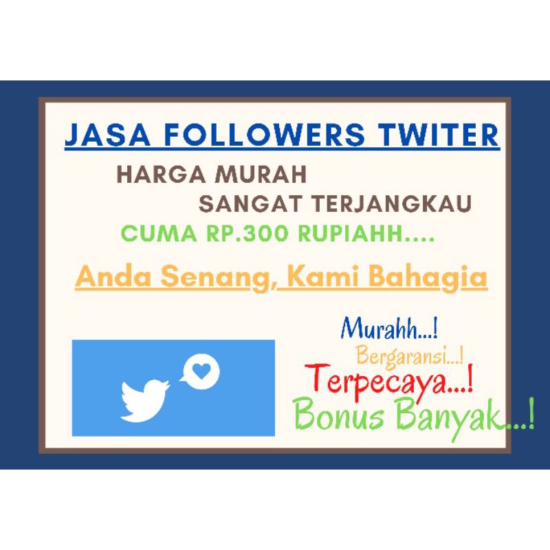 JASA FOLLOWERS REAL AKUN TWITTER