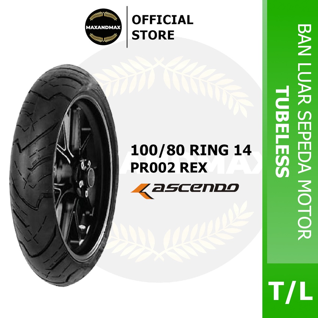 Ban Motor ASCENDO 100/80-14 PR002 REX Tubeless Ring 14