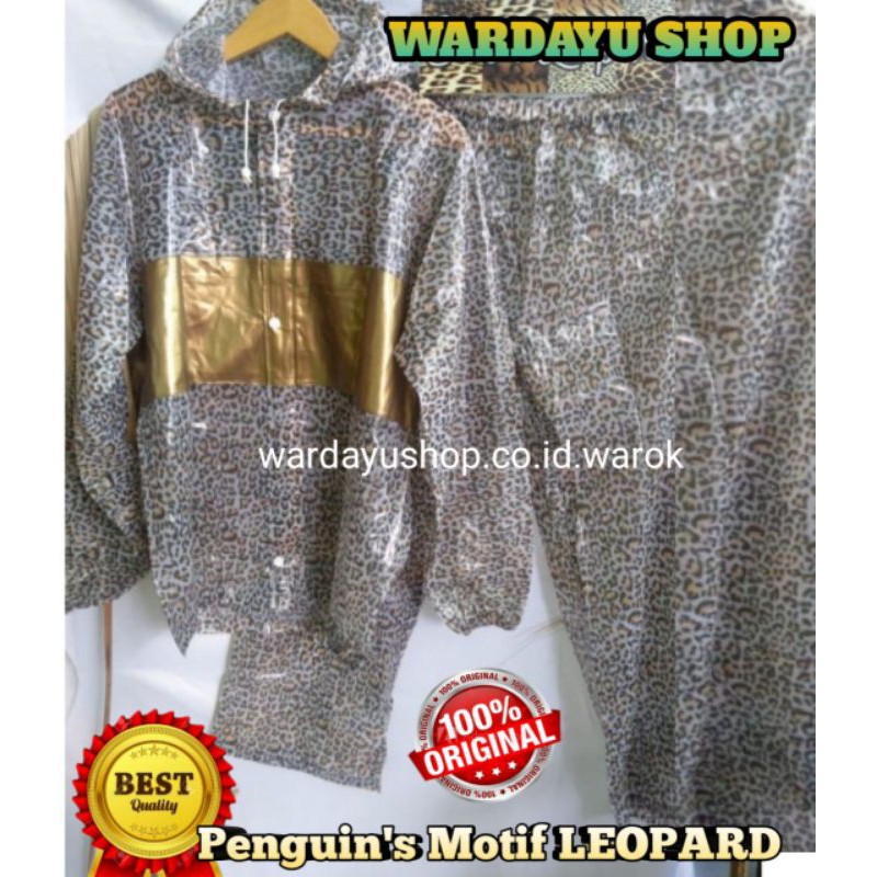 Jas Hujan Penguin Leopard Penguins Karet TERMURAH ORIGINAL / Raincoat Setelan Jaket Baju Celana Pria Wanita Dewasa Cewek Cowok Remaja Terlaris Terbaru Murah Berkualitas Mantel Harga Grosir