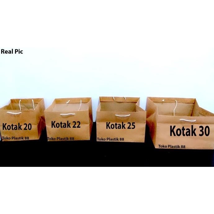 

(TERLARIS) Dijual Paperbag Coklat Polos Size Kotak 30 Berkualitas