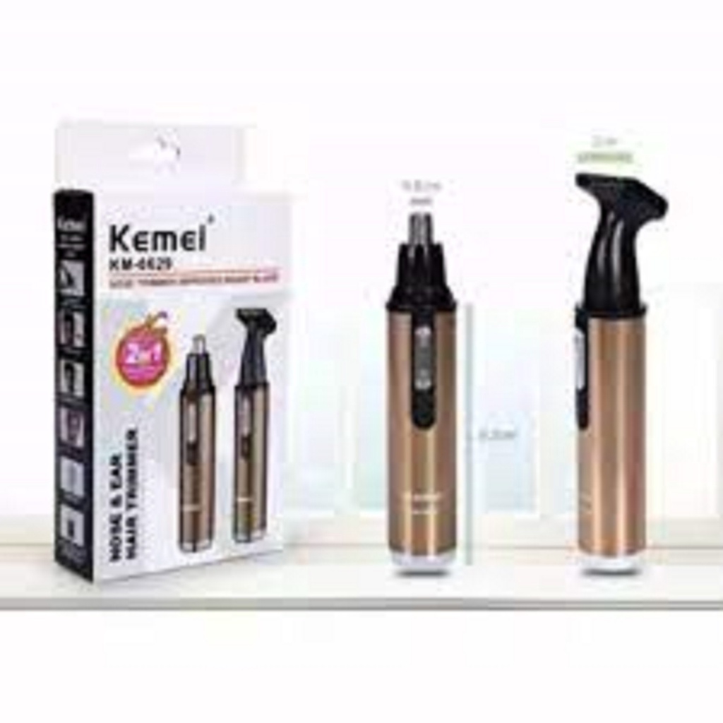 Kemei KM-6629 2 in 1 Alat Cukur Bulu Hidung Kumis Hair Trimmer