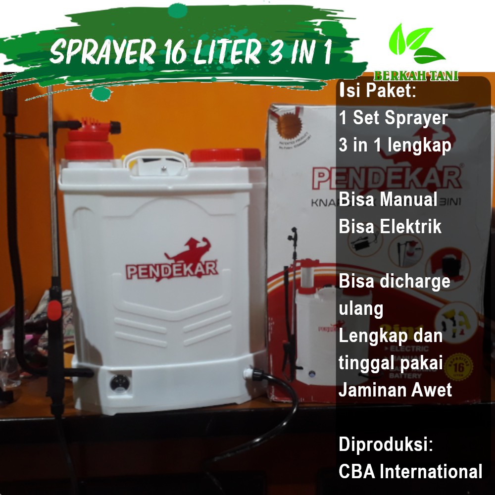 Tangki Semprot Sprayer Elektrik 3 in 1 Pendekar Asli CBA
