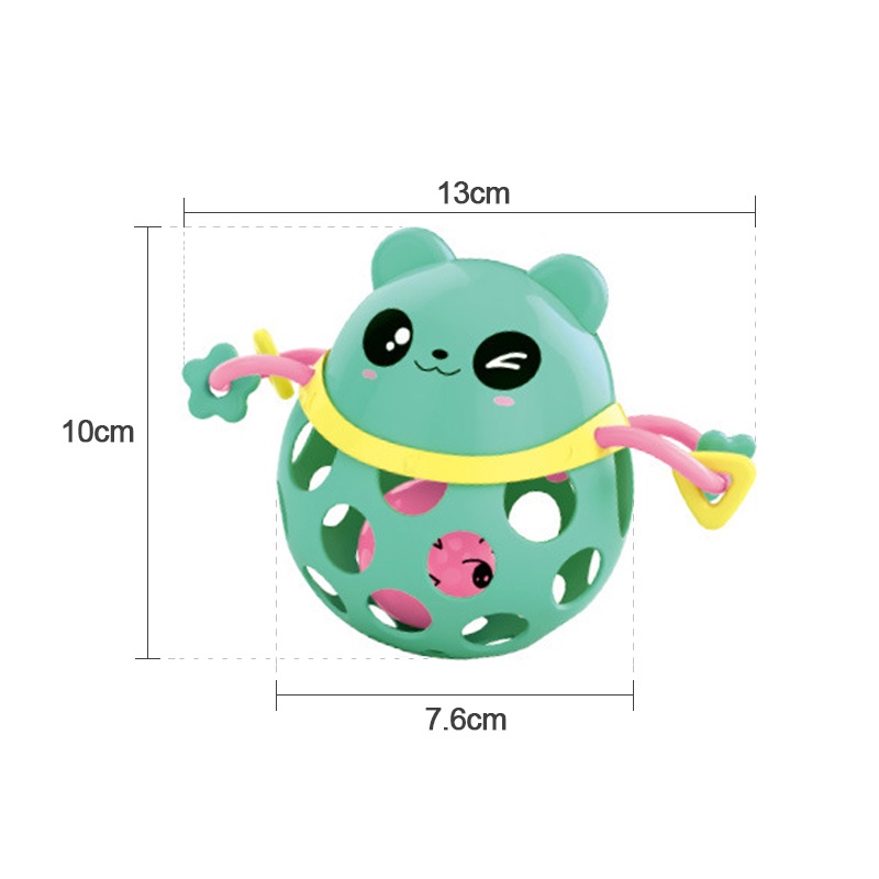 Mainan rattle bayi /Mainan bola karet lembut kartun/Baby Rattle Teether Soft Rubber Hand Ball  L207