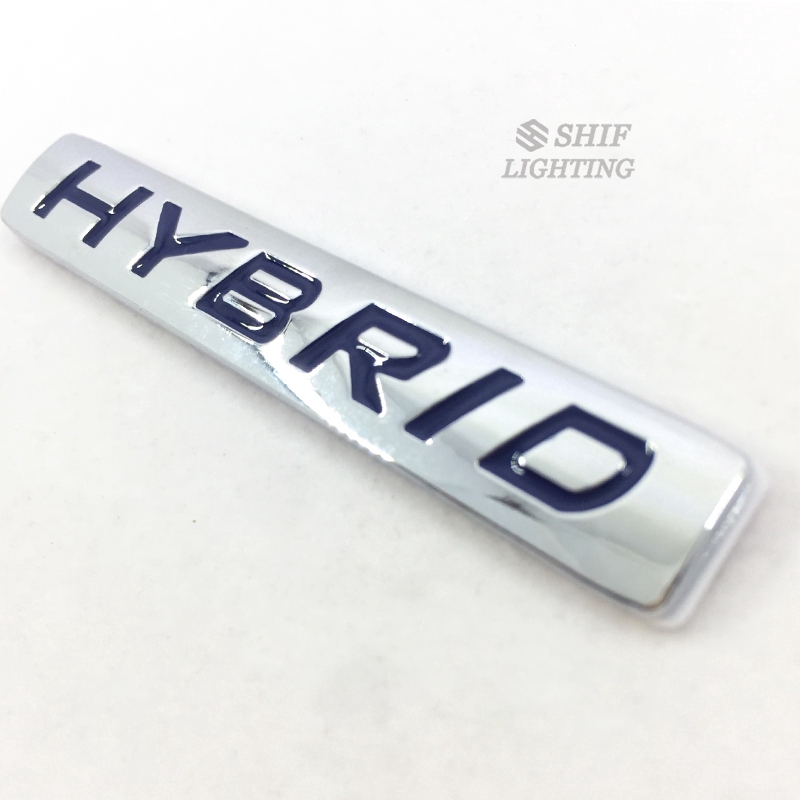 1Pc Stiker Emblem Logo Tulisan HYBRID Bahan Metal Untuk Dekorasi Bagasi Belakang Mobil