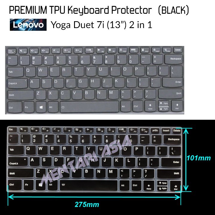 Keyboard Protector Lenovo YOGA DUET 7i 13" - PREMIUM TPU KP BLACK