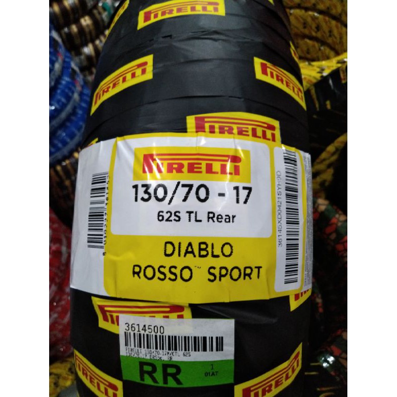 ban motor Sport Pirelli Diablo Rosso Sport ukuran 130/70-17 tubeless