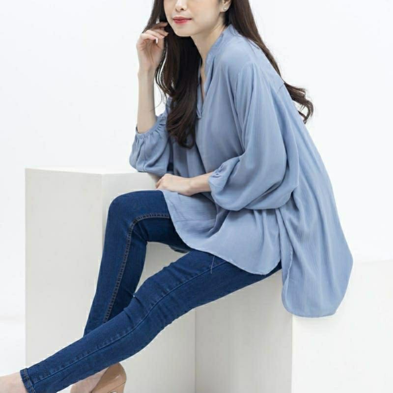 BEFAST - ZEC OOTD Wanita Blouse OJIE / Ochi Oversize Blouse / Atasan Blouse Wanita / Blouse Lengan Panjang / Blouse Polos / Blouse Jumbo / Blouse Banyak Warna / Blouse Kerja / Blouse Remaja / Blouse Casual Terbaru