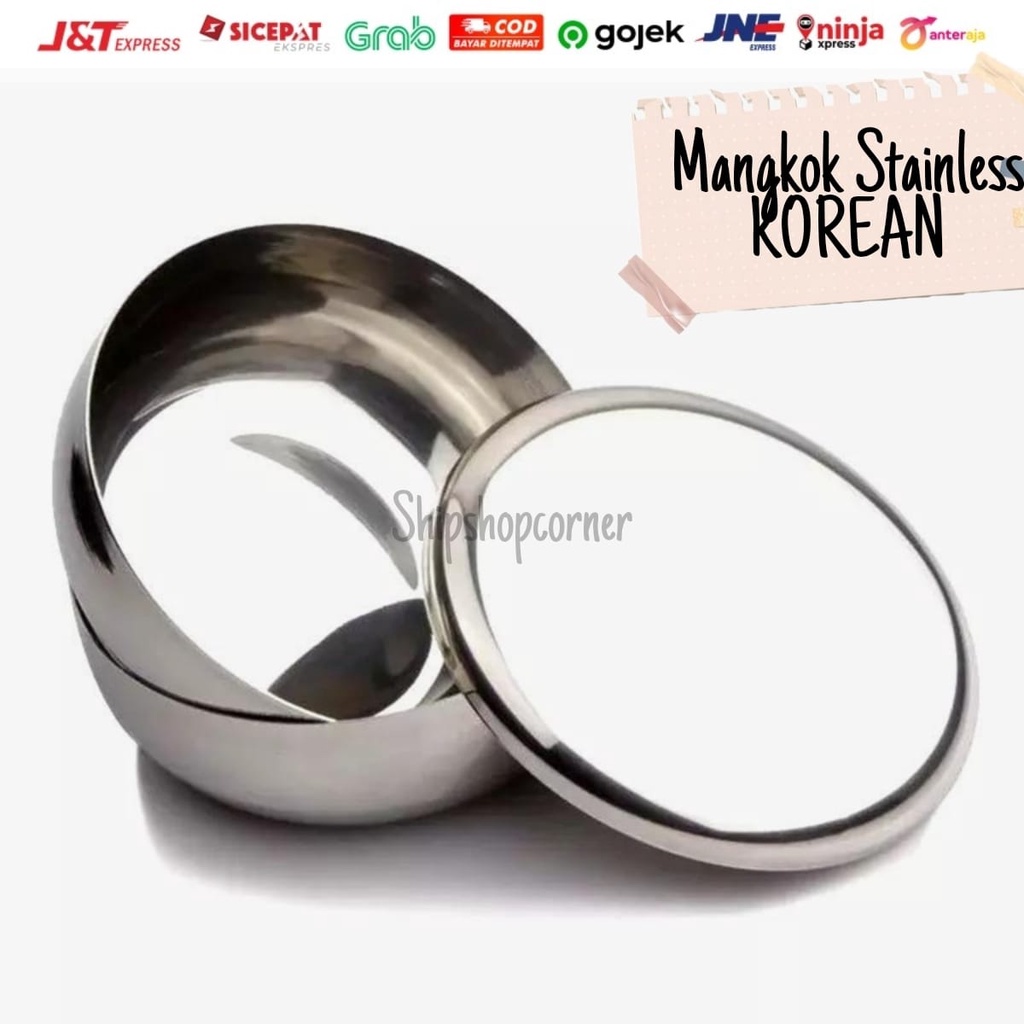 Mangkok nasi stainless ala Korea plus tutup/ mangkok Nasi Korea