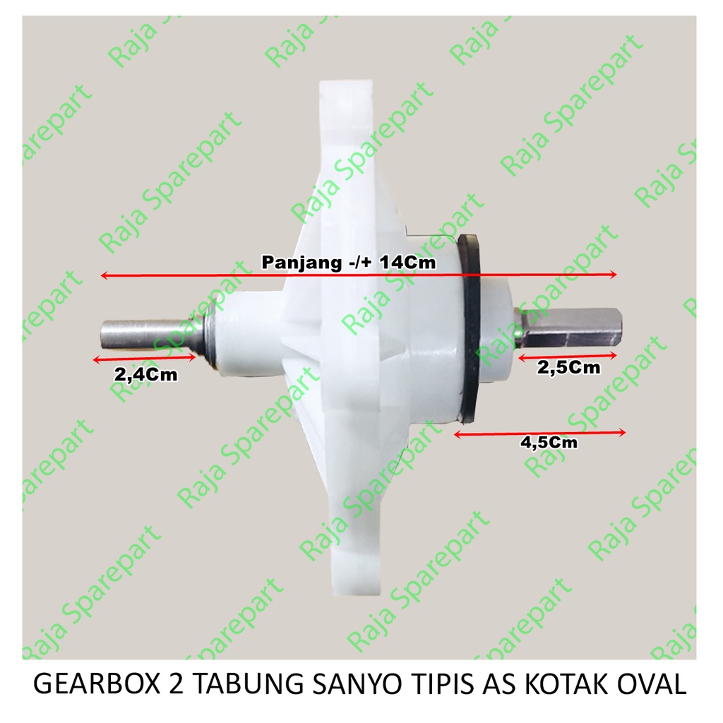 Gearbox Mesin Cuci 2 Tabung Sanyo Tipis ( As Kotak - Oval ) GB16