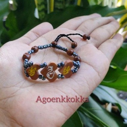 Gelang love manik ukir anak coklat kokka kaukah