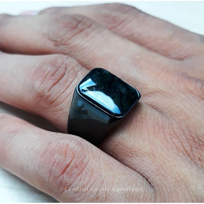 Cincin Batu Keren Natural Black Jade Asli Aceh Berkualitas