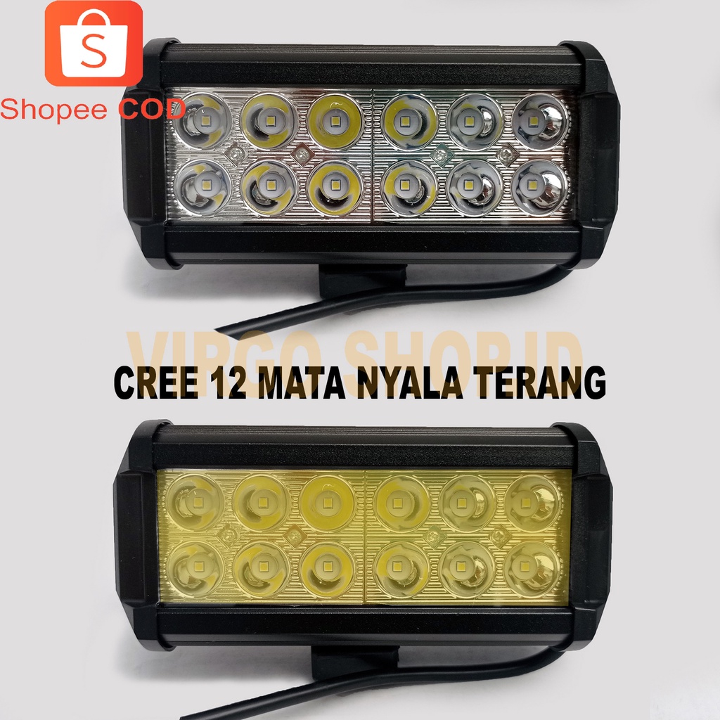 Lampu Cree  12 Mata LED 36Watt - Super Terang / Lampu Motor Led Super Terang / Lampu Led / Lampu Tembak Motor Super Terang / Lampu Depan Motor Led Super Terang / Lampu / Lampu Super Terang