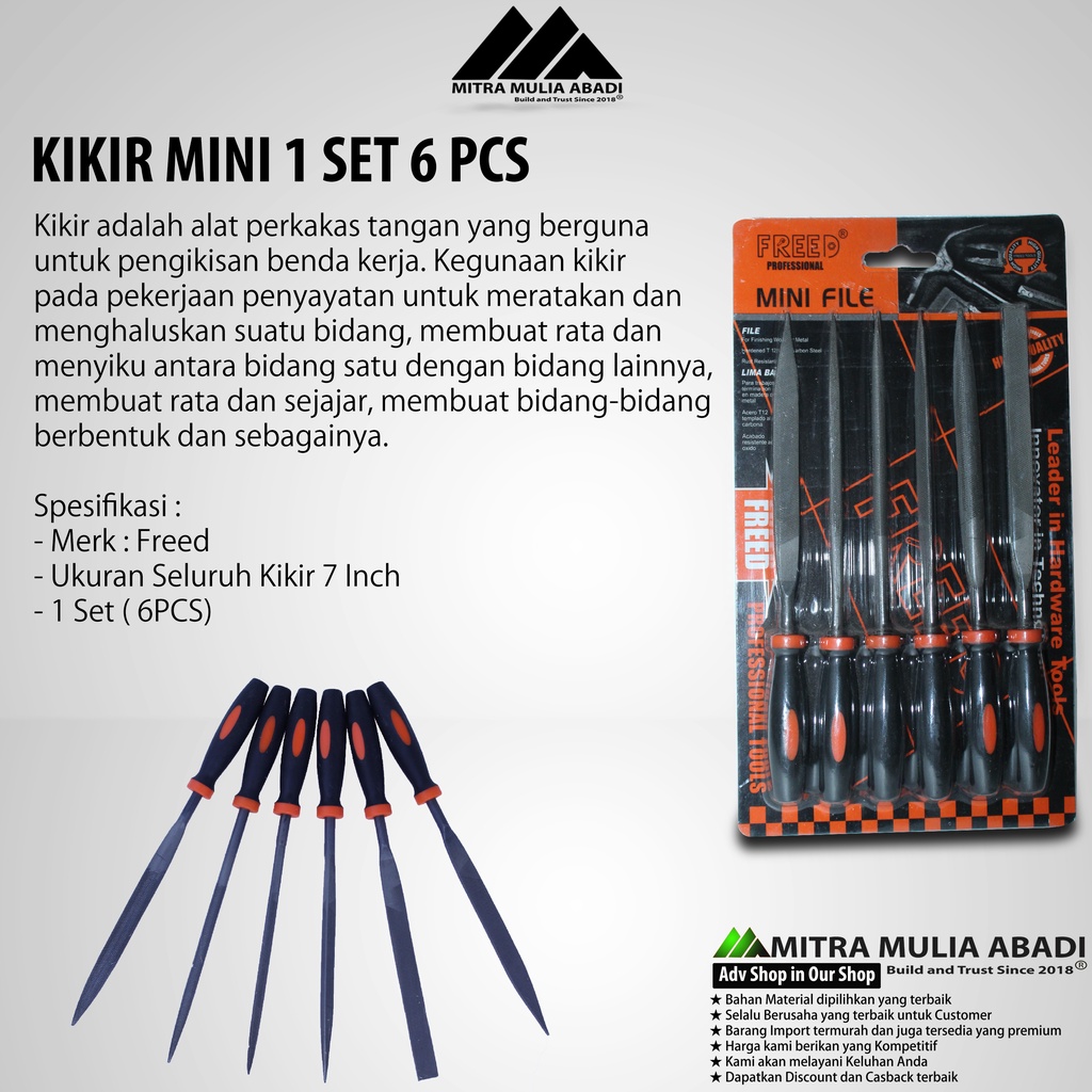 Kikir Mini Freed 1 Set ( 6 PCS ) | Mini File