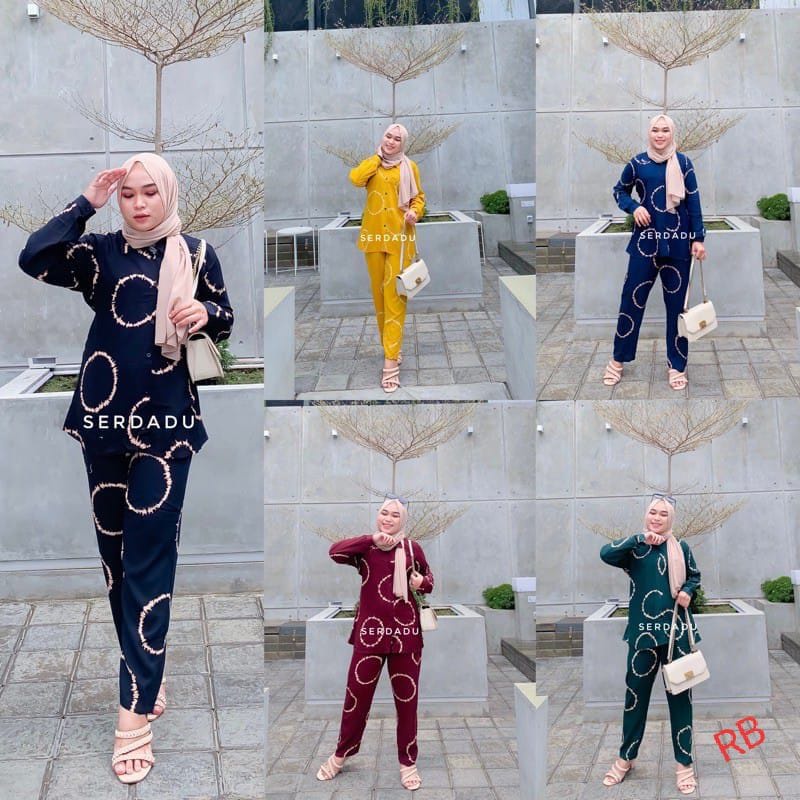 Daster Wanita Jumbo/Setelan CP Waka Tie Dye Motif Cincin Ori Naura Size Jumbo | Daster Murah Busui