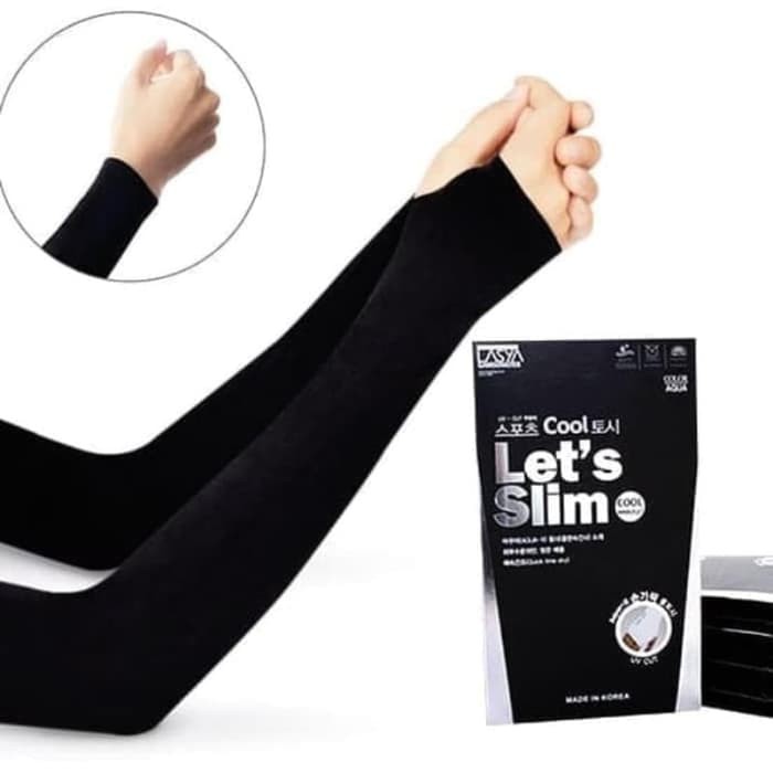 Manset Tangan Lengan Let's Slim Korea Arm Sleeve Sarung Pelindung UV Lengan Panjang Olahraga Futsal