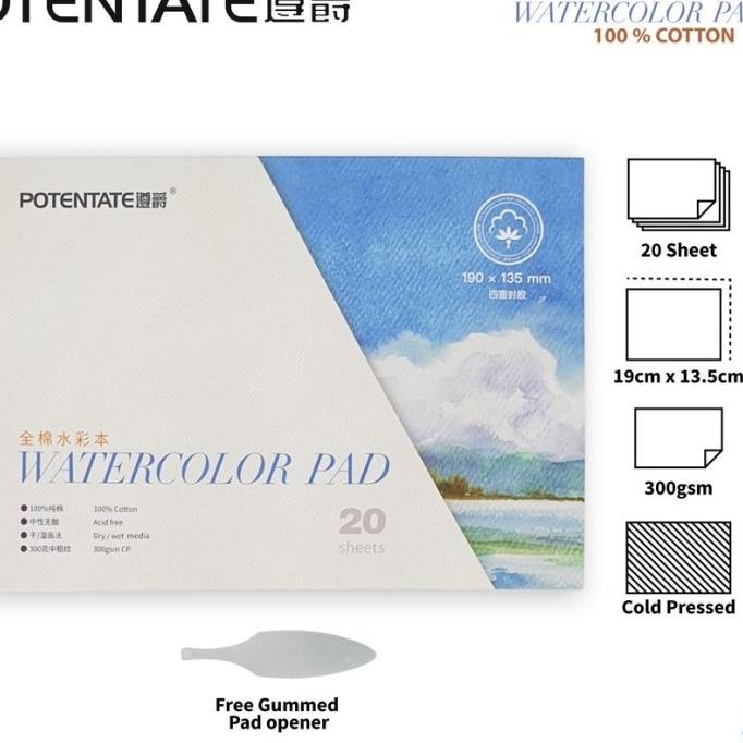 

Potentate Watercolor Pad 300Gsm 100%Cotton 19X13.5Cm