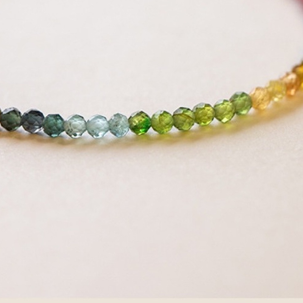 Gelang Batu Brazil Alami Ultra Tipis Warna Pelangi