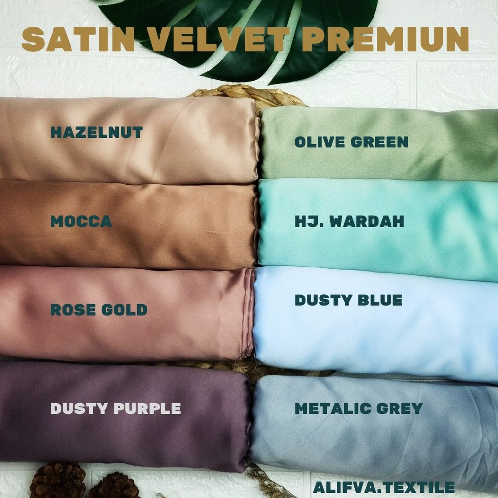 1 meter Kain Satin silk / Sateen Velvet Premium