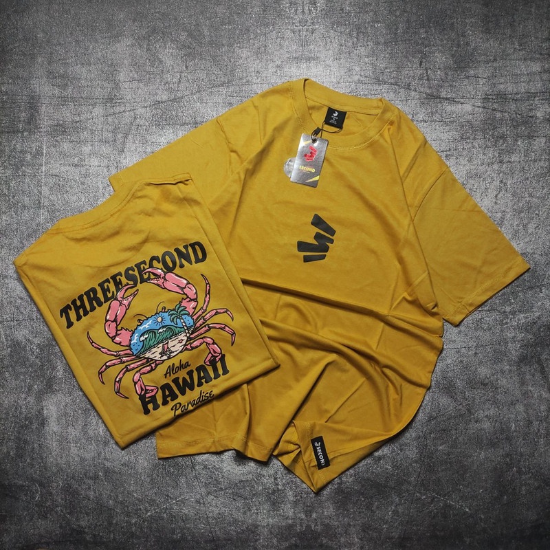 KAOS 3SECOND KUNING HAWAII PARADISE TSHIRT 3SECOND IMPORT