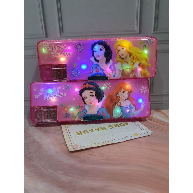 kotak pensil lampu/pencil case LED/kotak pensil MAGNET NYALA/MAGNET LED-Princess MAGLED