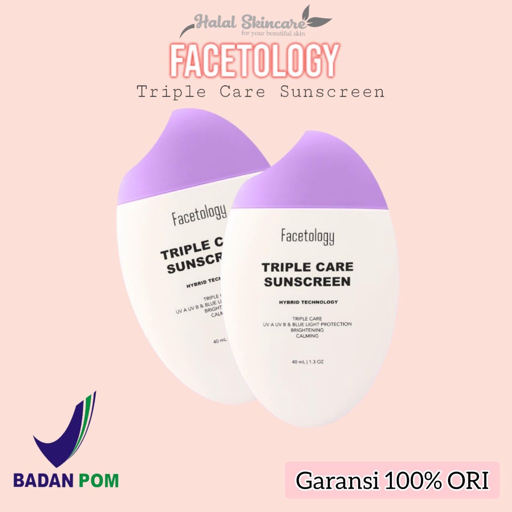 FACETOLOGY Triple Care Sunscreen Spf 40 PA++++ Ori Bpom