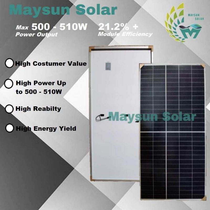 Solar Panel 500wp Mono Crystalline Panel Surya 500Wp 510wp 520wp A+ HQ
