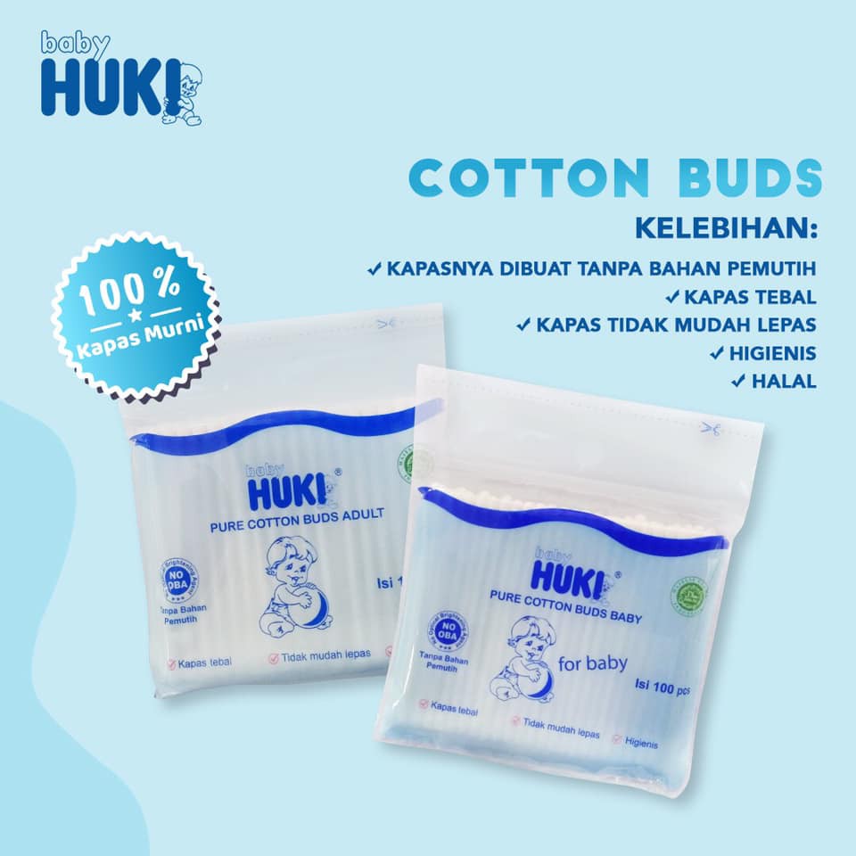 Huki Cotton Buds/ Cotton Buds Baby dan Cotton Buds Dewasa