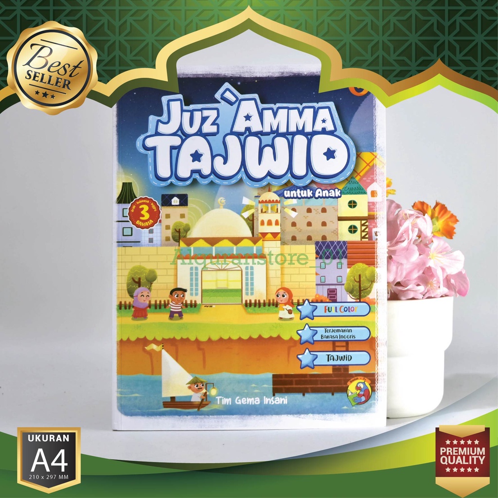 ORIGINAL - Juz Amma Tajwid For Kids  Juz Amma Tajwid Untuk Anak 3 Bahasa (Arab-Indonesia-Inggris) Fu