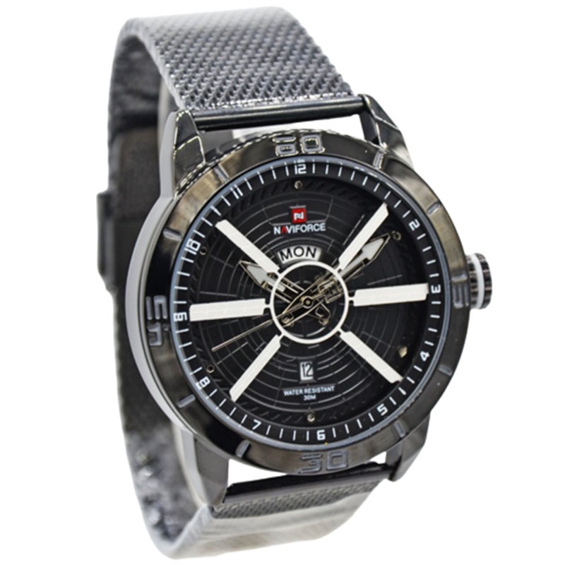 JAM TANGAN NAVIFORCE 9155 M2 ST LA MEN - STAINLESS STEEL - BLACK NAVIFORCE ORIGINAL 9155 JAM NAVIFOR
