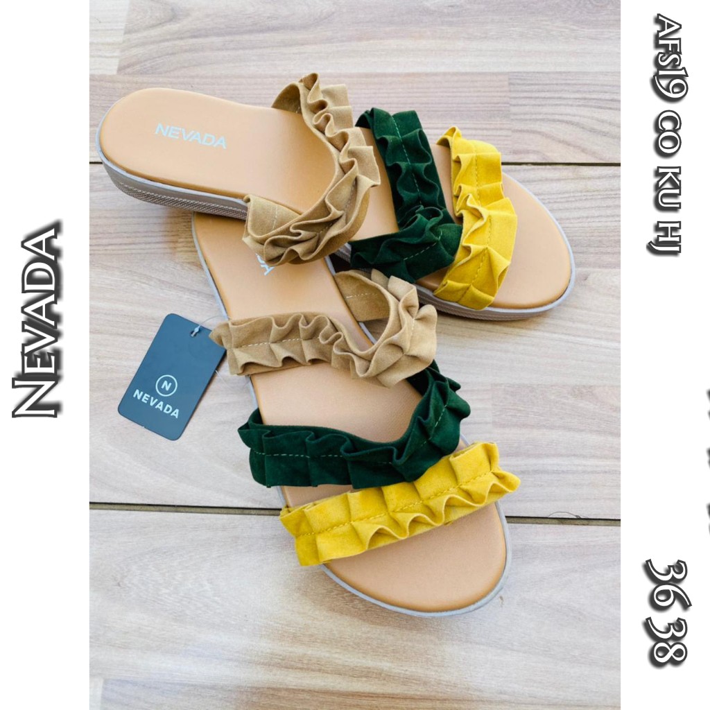 sandal slop kuning army coklat