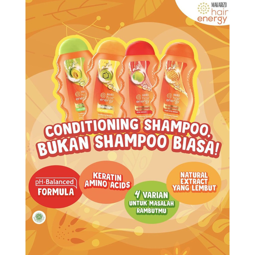 ⭐ BAGUS ⭐ MAKARIZO CONDITIONING SHAMPOO 170 330 ML | Fibertherapy Shampoo Conditioner Kondisioner