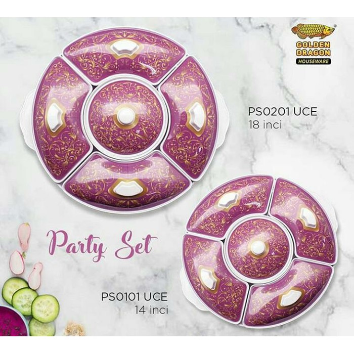 WARNA LENGKAP PS0201 Prasmanan party set motif Batik 18&quot; 45cm GOLDEN DRAGON