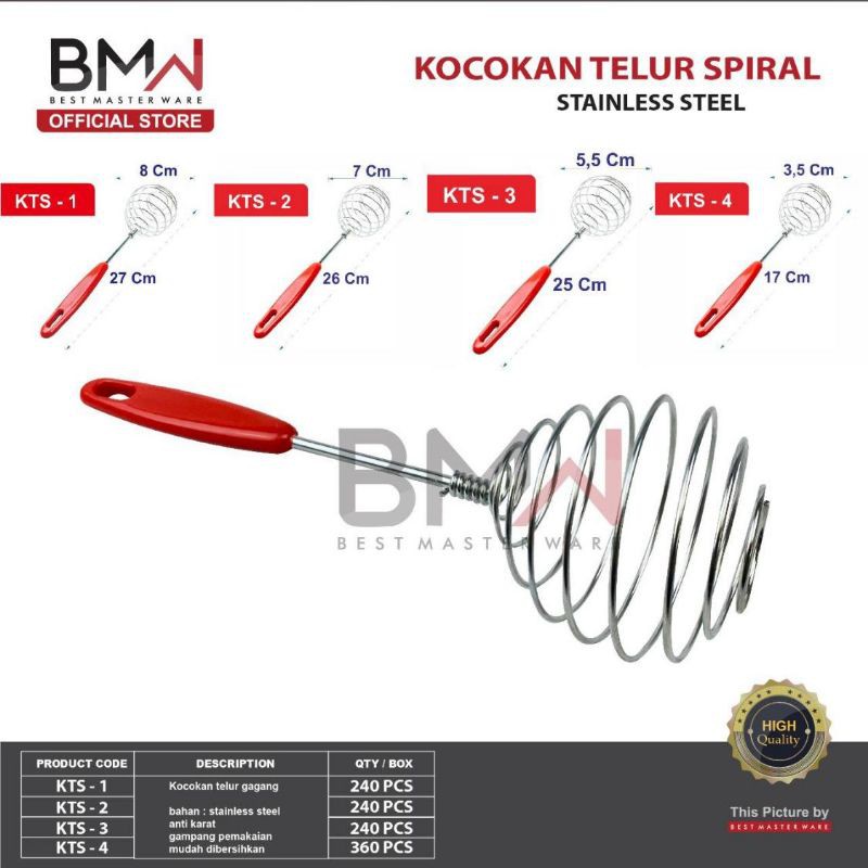 Kocokan Telur Spiral Gagang Merah / Kocokan Spiral / Kocokan Murah / Pengocok Telur