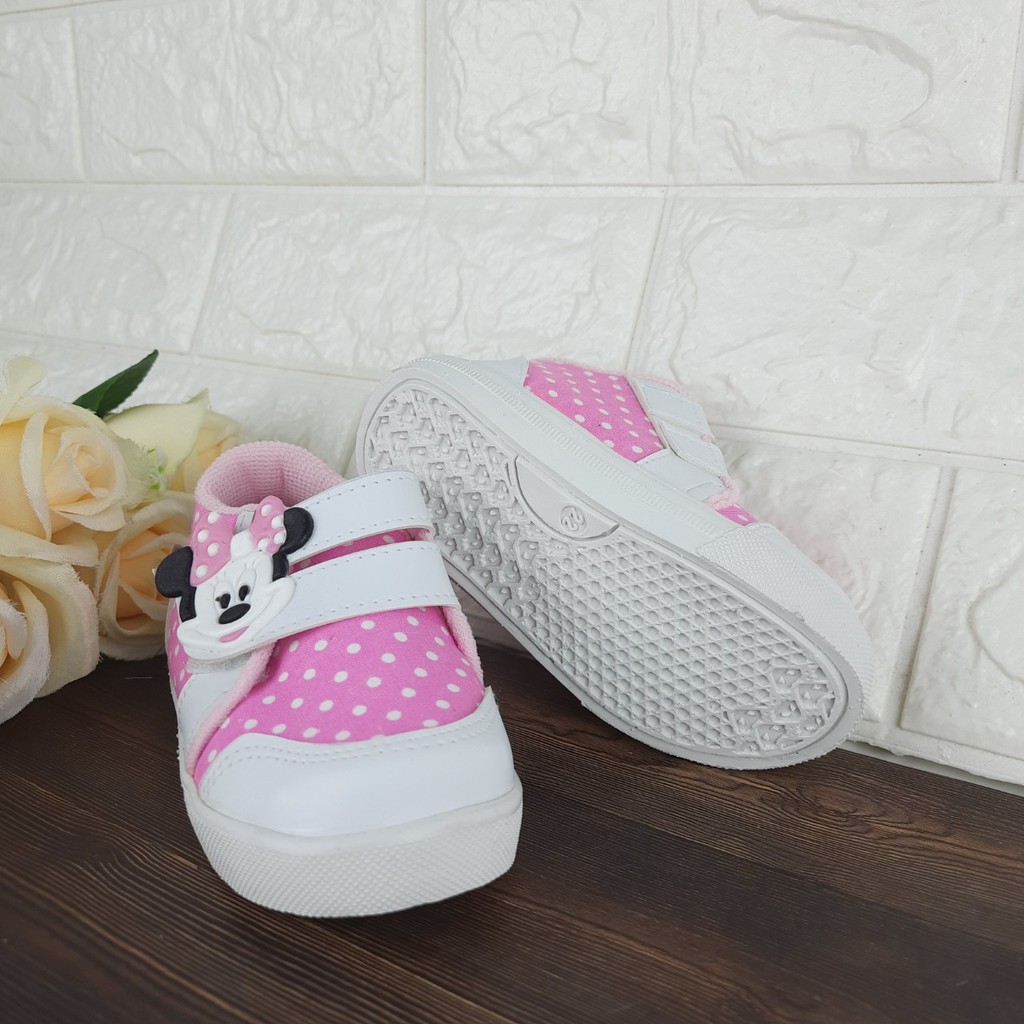 [TAMAN SEPATUKU] SEPATU TRENDY MURAH ANAK PEREMPUAN MICKEY MOUSE POLKADOT PINK 1-3 TAHUN FAX14