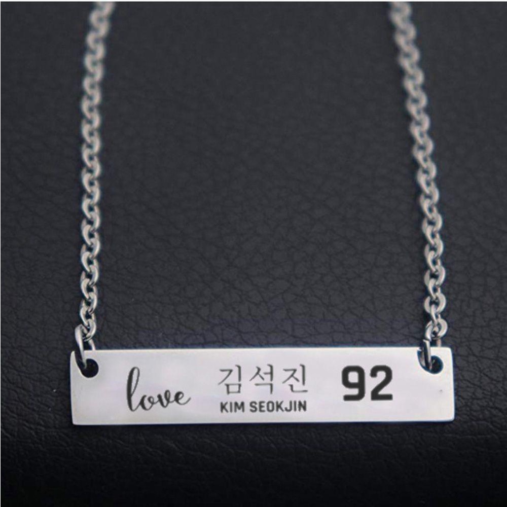 Kalung Nanas BTS ARMY Bangtan Boys Jewellery KPOP Tulisan Inggris