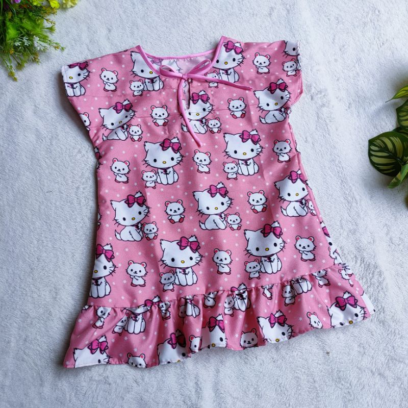 Dress Anak 1 2 3 4 Tahun karakter lucu kancing motif gemuk big size ( Dress karakter Sweet ) Fatonah  Shop